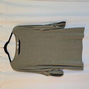 Chico's 3/4 Tab Sleeve Travelers Collection Shirt, Sage Green, Size 2 (US 12/14)